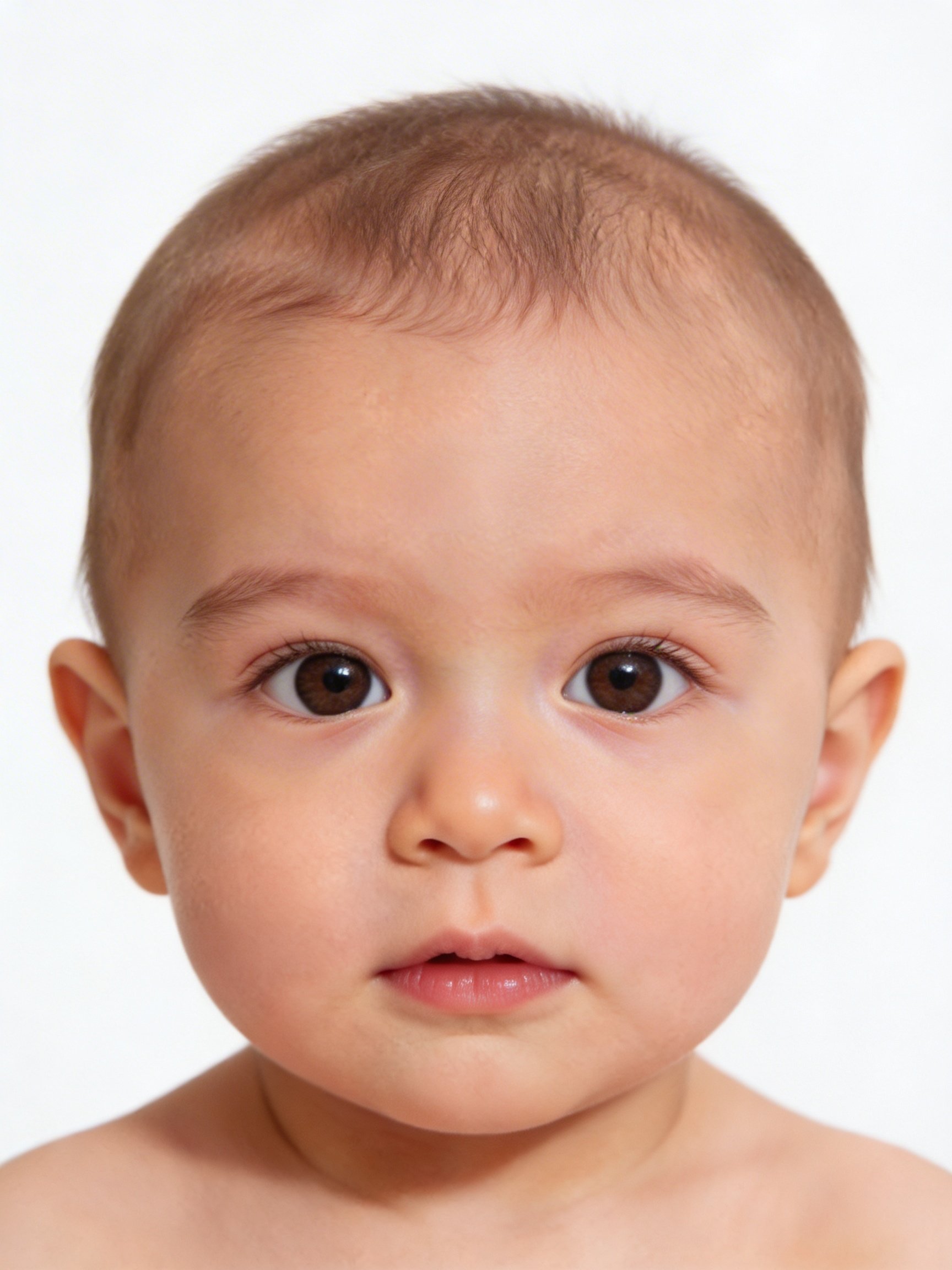 Baby mit geschlossenen Augen als Beispiel eines abgelehnten Passfotos