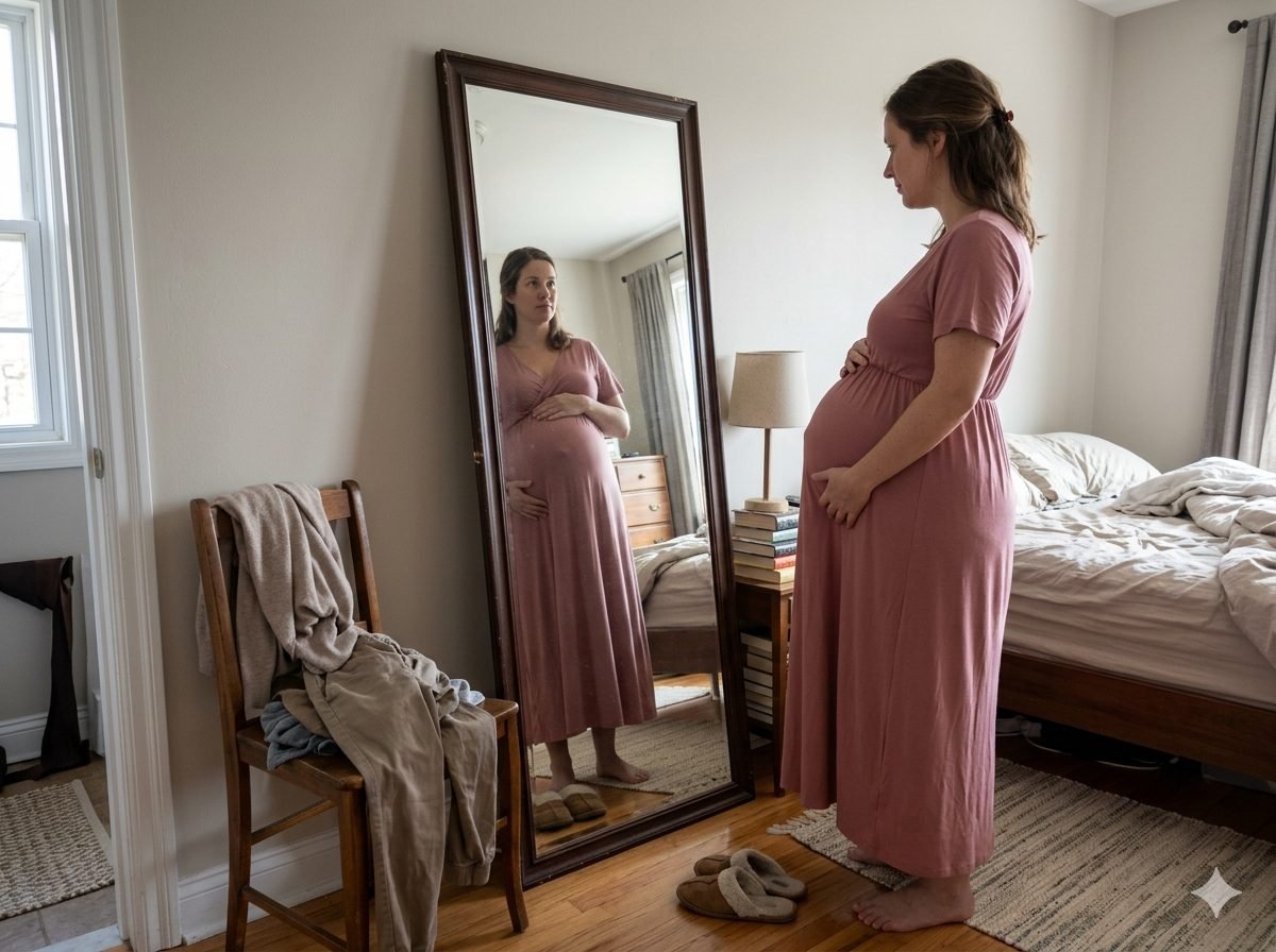 Kleines Kind gibt dem Bauch der schwangeren Mama einen Kuss beim Babybauch Shooting in Österreich, Familienmoment im Freien
