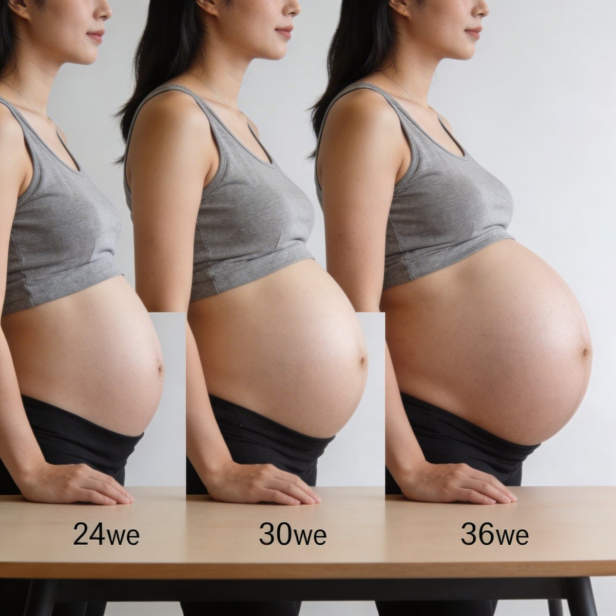 Zeitplan der Schwangerschaftswochen mit markiertem Zeitfenster für das Babybauch-Shooting